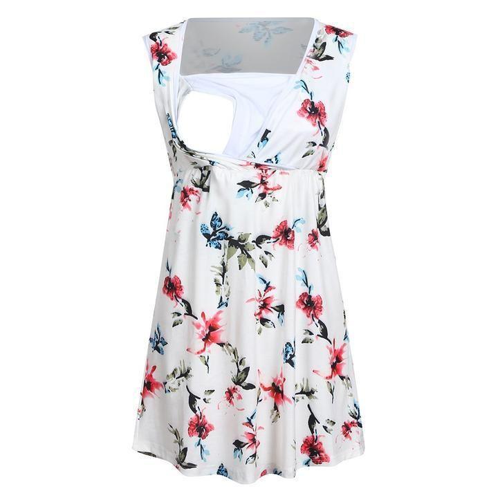 Pregnant Women Floral Printed Vest Maternity