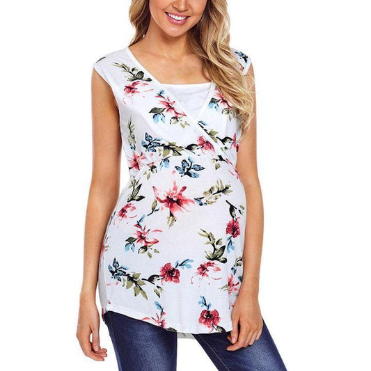 Pregnant Women Floral Printed Vest Maternity