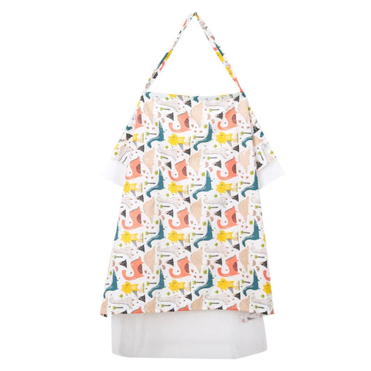 Breastfeed Apron Cover Breathable Baby Nursing Privacy Coverage Blanket with Elastic Shoulder Straps Multicolour