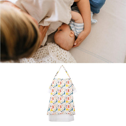 Breastfeed Apron Cover Breathable Baby Nursing Privacy Coverage Blanket with Elastic Shoulder Straps Multicolour